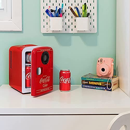 CocaCola Bluetooth Speaker Mini Portable Fridge, Compact Personal
