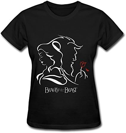 Beauty And The Beast T Shirt For Womens 100% Organic Cotton[ Black