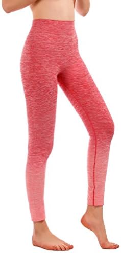 Freeskin Women Ombre Yoga Pants Power Flex High Waisted Stretch Fitness Running Workout Leggings(2015Pink,L/XL)