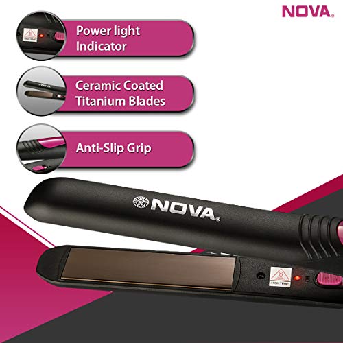 Nova NHS - 840 Selfie Hair Straightener for Women (Pink) 5 Nova NHS - 840 Selfie Hair Straightener for Women (Pink) - Image 5
