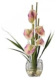 Nearly Natural 1118-PK Calla Lilly Liquid Illusion Silk Flower Arrangement, Pink