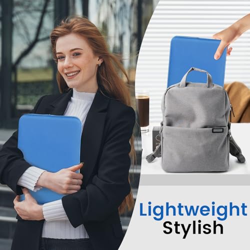 Aucase 13 13.3 14 Inch Laptop Leather Sleeve Water Resistant Puffy Protective Bag for MacBook Pro 14, MacBook Air 13 inch, HP/LENOVO/ACER/ASUS/DELL Chromebook Matebook