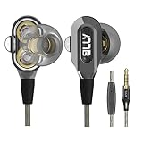 GranVela V1S Hi Definition Dual Driver Heavy Bass In Ear Headphones with Microphone and High Tensile Cable, Noise-Isolating Earbuds