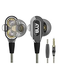 GranVela® V1S Diafragma de Alta Definición Dual dinámico auriculares in ear con micrófono y auriculares de alta resistencia, cable de noise isolating