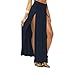 MEXI Colorful Popular Trends High Waisted Double Slits Sexy Women Maxi Skirt Black