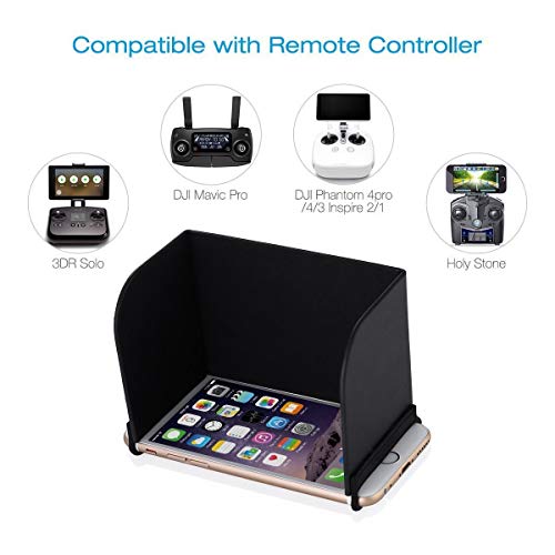StarRoad Remote Controller Phone Monitor Sunshade lens Hood Sun Shade Shield For Dji Spark Mavic Pro Accessories Inspire Phantom 3 4 M600 3dr Solo Osmo Gopro Handheld Gimbal For Iphone and ipad (L111)