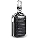 DC Car Key Case Genuine Leather Keychain Bag for Automotive Remote Keys (Black Single Case)
