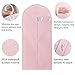 Breathable Garment Bag For Storage And Travel, Hanging Clothes Covers With Full Zipper and Clear Window, 23.6X43.3 Inch Protector Suit Cover For Dresses Suits Jacket Shirt Coats (3 Pink)