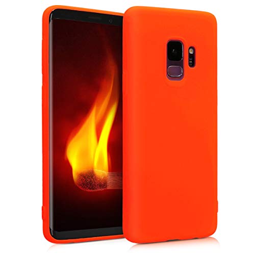 kwmobile Case Compatible with Samsung Galaxy S9 Case - Soft Slim Protective TPU Silicone Cover - Neon Orange