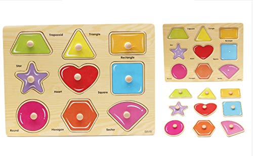 Wooden Puzzles Alphabet Educational Toys- 4 Piece Puzzle Set for Kids - Shape Board Puzzles for Toddler Ages 3+ SuperLi