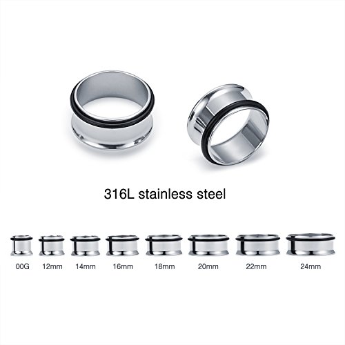 vcmart 00G-24mm 32pcs Ear Stretching Kit UV Acrylic Tapers & Surgical Steel Plugs Gauges