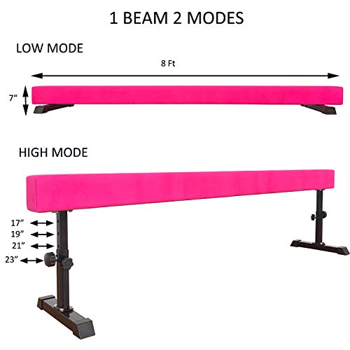 MARFULA 8 Feet Adjustable Balance Beam Gymnastics Training Practice Equipment for Kids Home Use