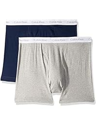 Calvin Klein Calzoncillos bóxer de algodón para hombre grande y altos, 2 unidades