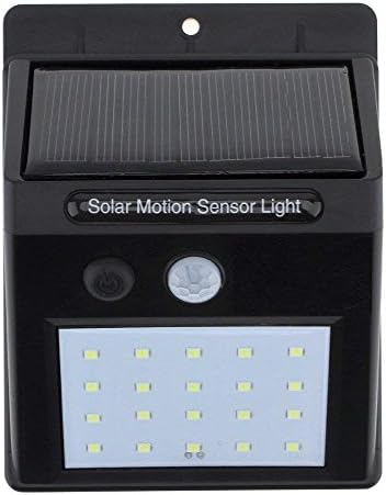 k b associates 20 LEDs Bright and Waterproof Solar Wireless Security Motion Sensor Night Light for Outdoor/Garden Wall (Black)