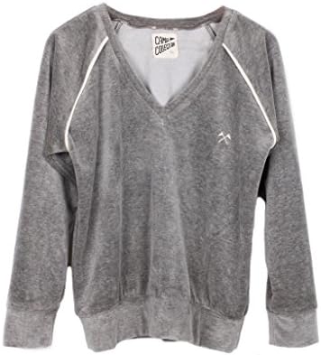 CAMP Collection Women's Field Day Velour Pullover Small Heather grey / cream