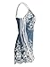 Simplee Women's Summer Beach Ruffle V Neck Sleeveless Backless Romper (8, C1_Blue)