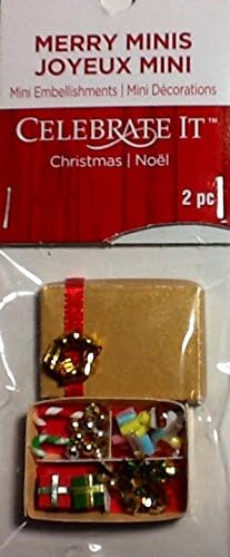 Miniature Holiday Chrostmas Gift Wrapping Box ~ Painted &amp; Finished ~ Ornament or Dollhouse