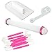 Fu Store 4 Sets (11pcs) Cake Decration Tool Set Sugarcraft Icing Cake Smoother Fondant Cutter Embosser Rolling Pin Modeling Tool Kit Set (Rose Red)