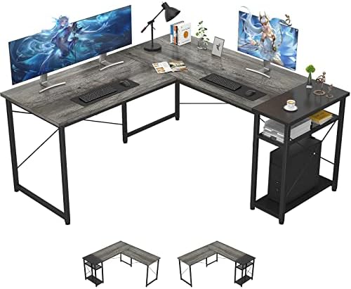 Ecoprsio L-Shaped Desk Large L Shaped Gaming Desk with Storage Shelves ...