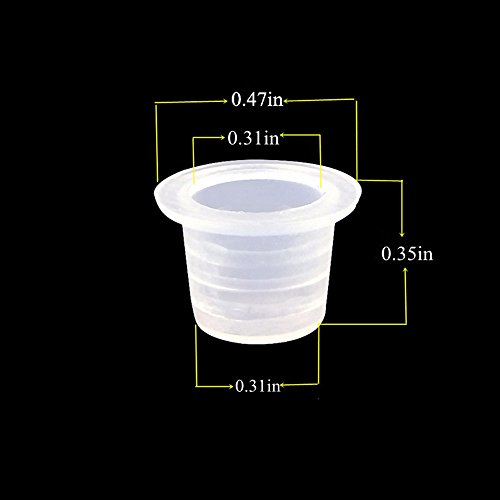 Tattoo Ink Caps Small, 1000PCS Disposable Plastic Cheap Tattoo Ink Cups Pigment Ink Caps for Tattooing Small, Tattoo Ink, Tattoo Machines, Tattoo Supplies, Tattoo Kits (9mm)