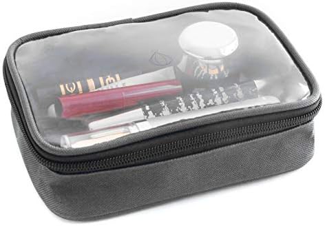 Wanderwind Premium Clear Durable Toiletry Bag for Domestic/International Travel | Quart Size for 3-1-1 Compliant Toiletries/Cosmetics/Accessories in Carry-On Luggage (Medium, Light Gray)