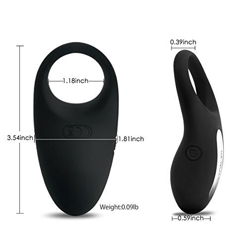 SVAKOM Rechargeable Remote Control Vibrating Cock Ring - Full Silicone Waterproof Penis Ring Vibrator Sex Toy for Couples(Black)