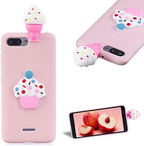 Cistor 3D Cartoon Case for Xiaomi Redmi 6A,Cute Ice Cream Pattern Back Cover Anti-Scratch Flexible Ultra Thin Soft TPU Silicone Protective Case for Xiaomi Redmi 6A + Free Ring Holder