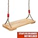 Wooden Tree Swing Seat, Kids Adult Teen Hanging Swings with Sturdy Rope Nylon, Tree Swing Rope Indoor Outdoor Garden Yard Playground, Durable Wood Swings, 220 lbs Capacity