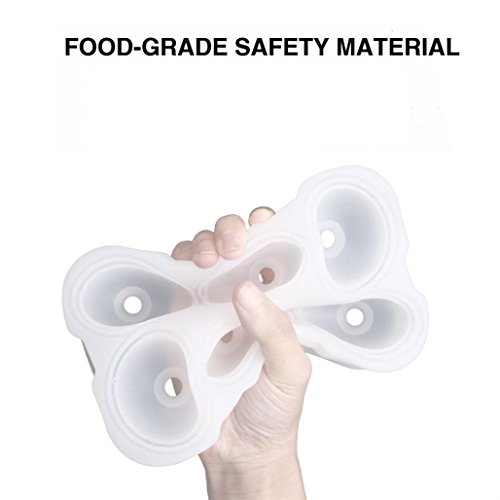 Botrong® Spheres Ice Ball Tray Molds Clear Round Silicone Ice Molds with Lid for Whiskey (White)