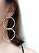 QTMY Statement Big Large Unique Hoop Earrings for Women Stainless Steel Double Round Circles (Silver)