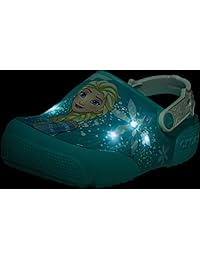 Crocs - Zuecos con luz para niños y niñas de Frozen Elsa