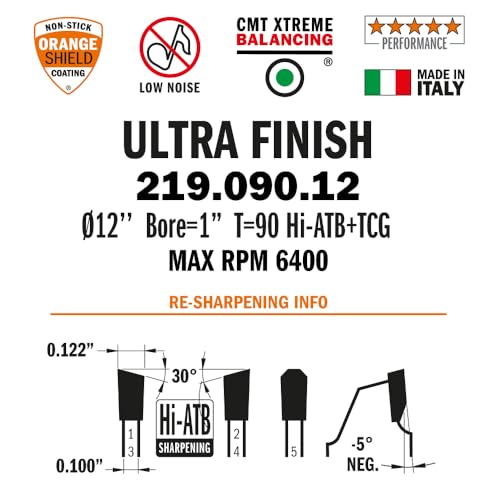CMT Orange Tools 219.090.12 - Sliding Compound Miter Saw Blade HW D=12 photo 9
