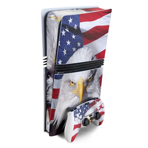 Gaming Skin Compatible with Sony PlayStation 5 PS5 Pro Bundle - America Strong…