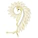 Fashion Women Gold-Tone Opal Stones Art Deco Peacock Left Side Cuff Earrings Non Pierced Ears Wrap White