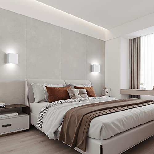 FUPE 4 Pieces Indoor Wall Light, LED Indoor Wall Lamp, Modern Up Down Wall Light 12 W Warm Light, Indoor Wall Lamp 1200 LM for Living Room, Bedroom, Hallway
