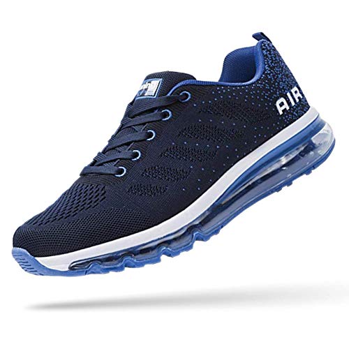 UPSOLO Mens Fitness Cross Trainer Shoes Trail Running Walking Casual Air Cushion Footwear Breathable Jogging Outdoor Sports Tennis Sneakers(833 Blue 41)