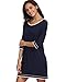 GYS Women's Nightgown Soft Bamboo Sleepwear 3/4 Sleeve Nightshirt, 95% Bamboo Viscose Washable Pajamas (Purplish Blue,M-2XL,One Piece) (L)