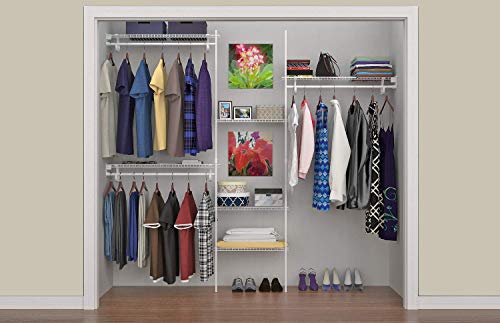 ClosetMaid 5636 SuperSlide 5-Feet to 8-Feet Closet Organizer Kit, White
