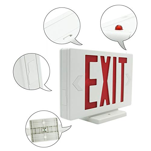 HYD-Parts 6 Packs Red Indoor LED Exit Sign Emergency Light,UL Certified - Hardwired Red LED Exit Sign, Battery Backup - Red Emergency Fire Safety Lights - Thumbnail 2