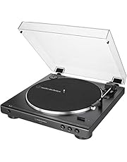Audio-Technica AT-LP60X-BK Fully Automatic Belt-Drive Stereo Turntable, Black, Hi-Fi, 2 Speed, Dust Cover, Anti-Resonance, Die-Cast Aluminum Platter