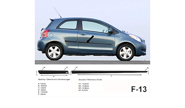 Spangenberg Protectores laterales negros para Toyota Yaris II ...