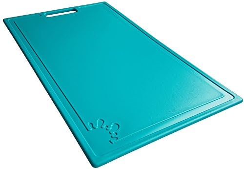 Chopping Board Plastic Non-Slip Feet Cutting Board Dishwasher Safe Antibacterial (Large, Turquoise)