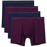 David Archy Men's 4 Pack Drop Needle Micro Modal Boxer Briefs(L,Wine/Navy)