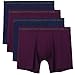 David Archy Men's 4 Pack Drop Needle Micro Modal Boxer Briefs(L,Wine/Navy)