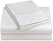 Renaissance Collection 600-Thread-Count Woven Cotton Stripe Queen Sheet Set, White