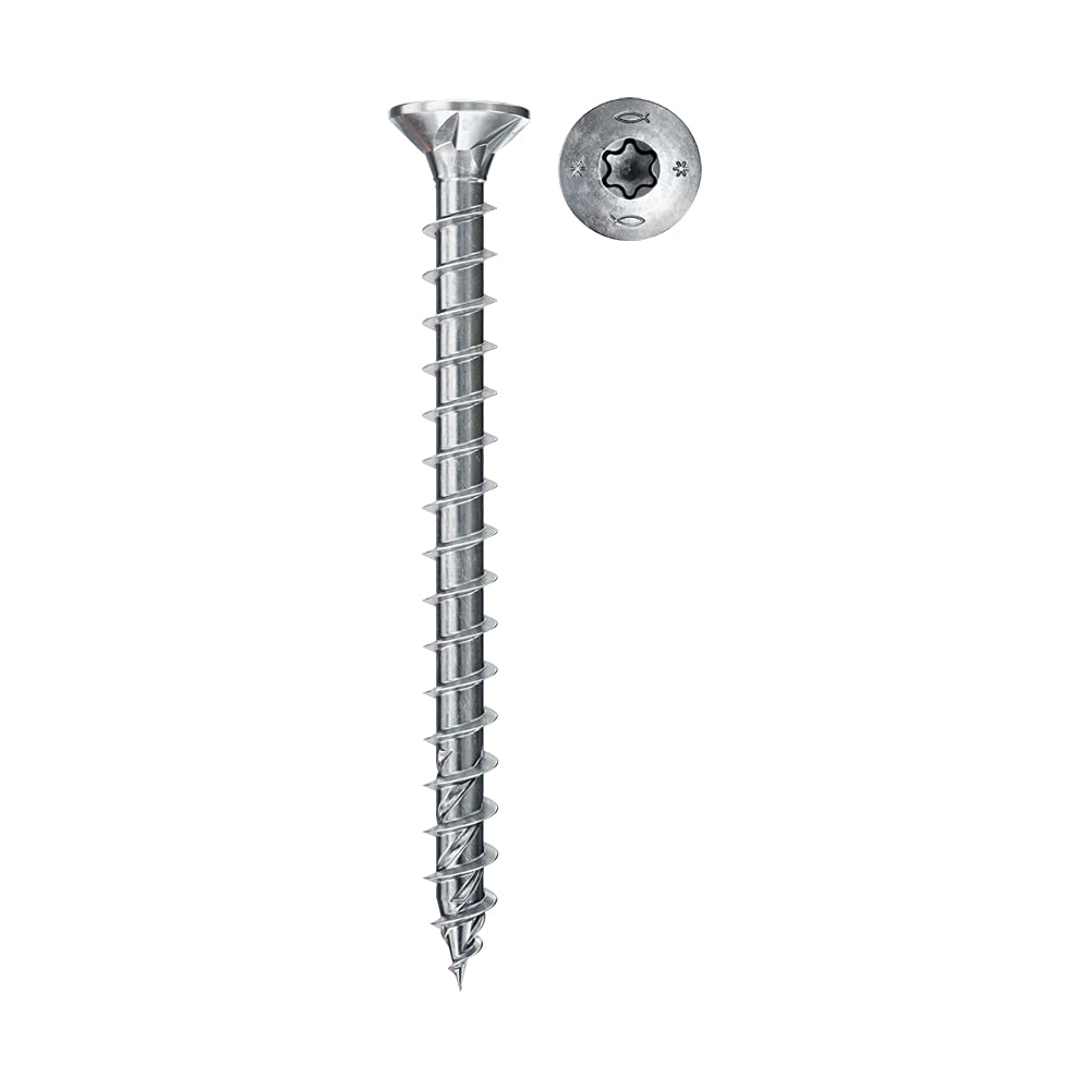 Fischer-FPF II Wood Screw Box 4.5 x 45 Full Thread Zinc Plated Box of 500, Silver, 4,5x45 - Image 3