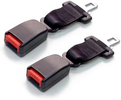 E4 Safety Certified Seat Belt Extension 2-Pack for 2015 BMW 4 Series 2nd Row Window Seats, 7 inches, Black from Seat Belt Extender Pros