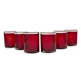 NOVICA Hand Blown Red Recycled Glass Tumbler Glasses, 10 oz 'Ruby Style' (set of 6)