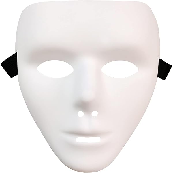Amscan Schillernde Weiße Vollgesichtsmaske Aus Kunststoff – 15,9 X 19,7 Cm, Für DIY & Kostümpartys