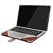 MOSISO Compatible with MacBook Air 15 inch M4 A3241 M3 A3114 M2 A2941 2025 2024 2023/ Pro 15 Case A1990 A1707 2019-2016, PU Leather Portfolio Protective Stand Cover Sleeve with Clear Strip, Brown